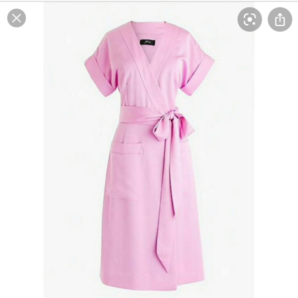 JCrew Satin back crepe wrap dress in lavender